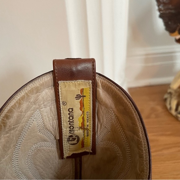 Vintage brown leather and lizard skin cowboy boots - Picture 4 of 6